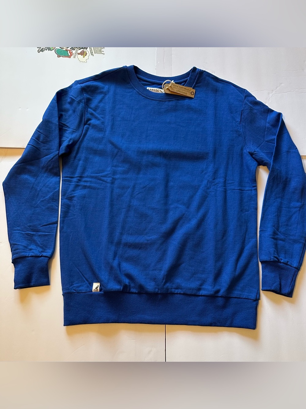 Men's Kangol Sweater Crewneck Sweatshirt Pullover Long Sleeve Size M Blue-NWT
